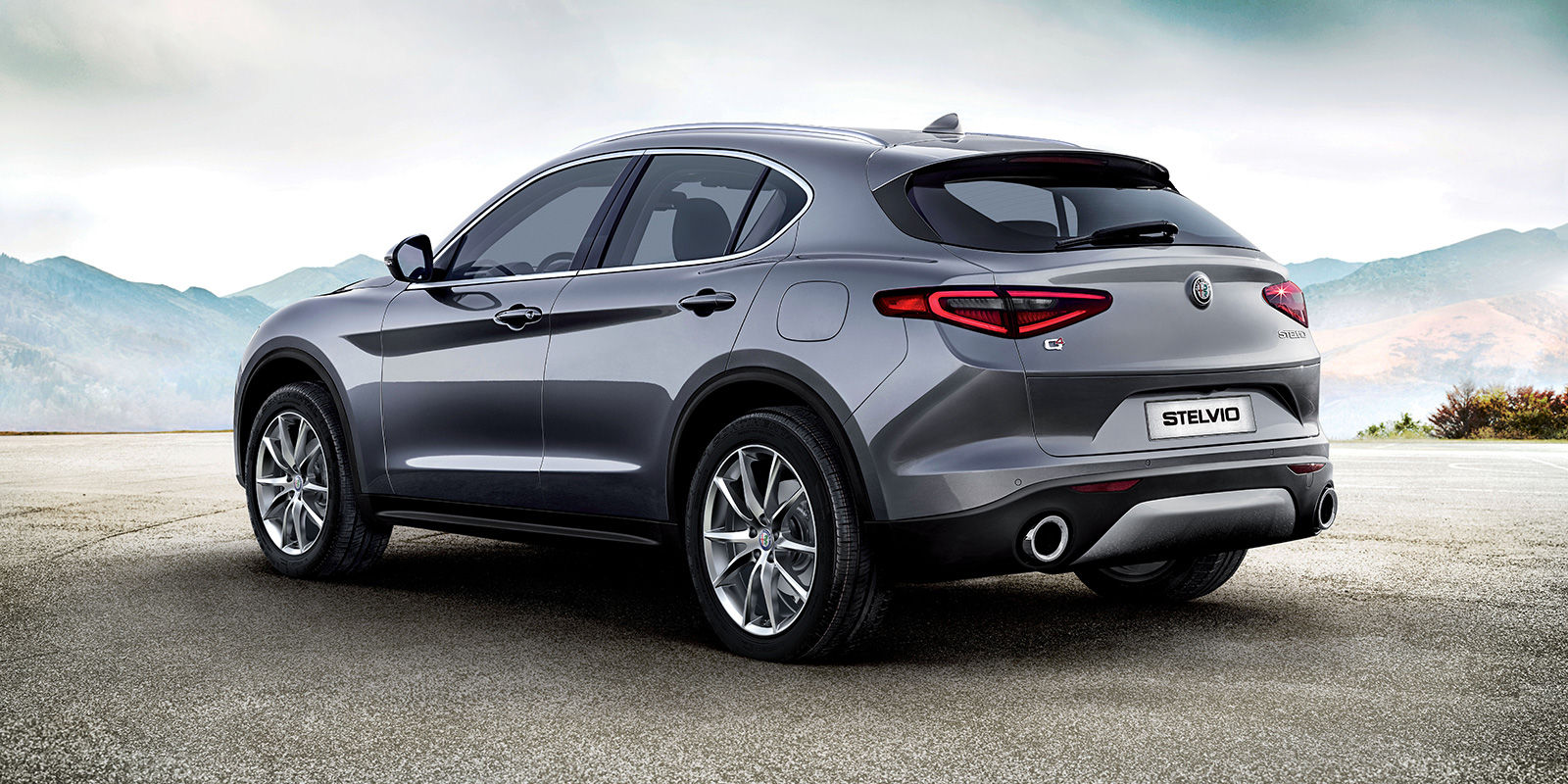 2018 Alfa Romeo Stelvio Gray Rear Exterior