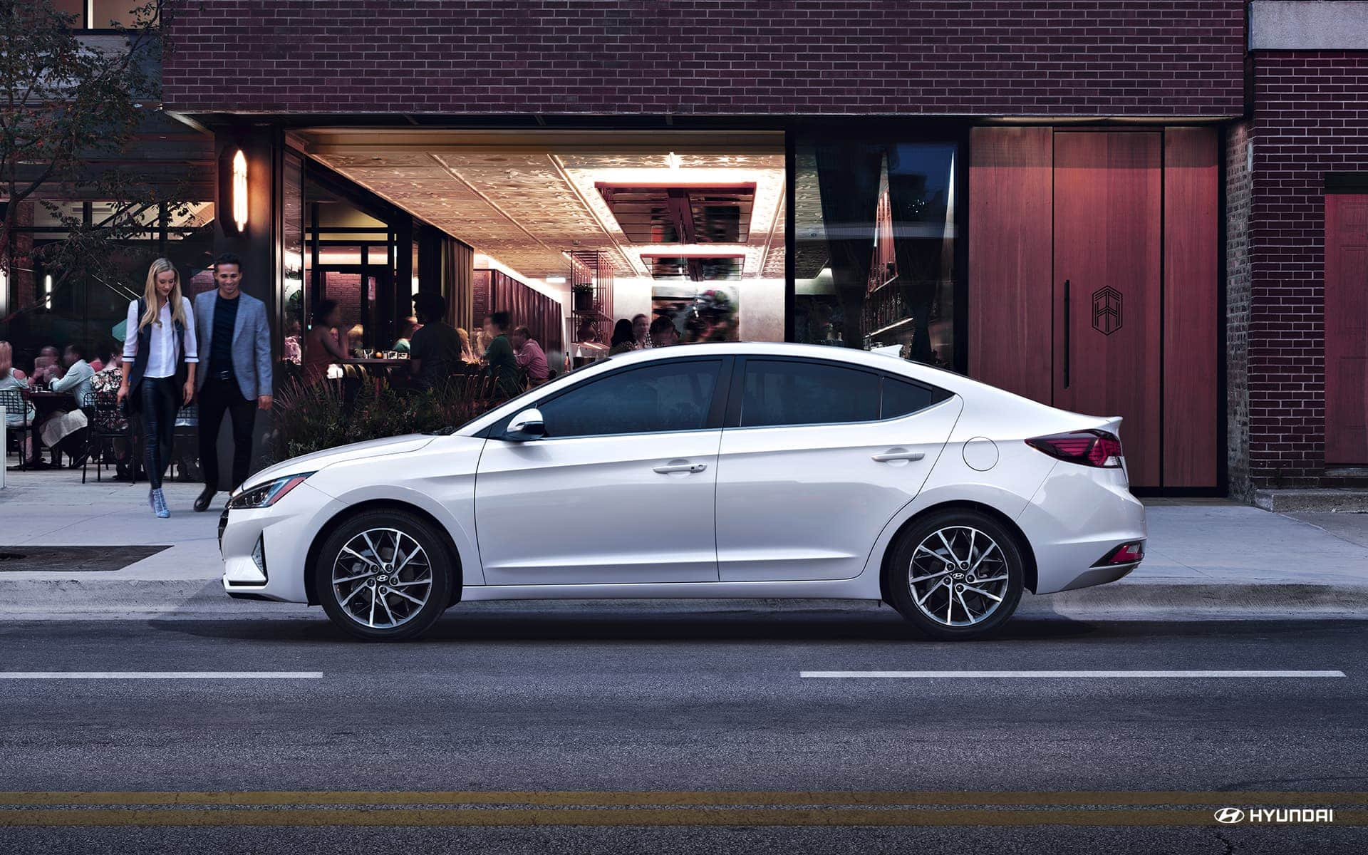 2019 Hyundai Elantra White Exterior Side Profile