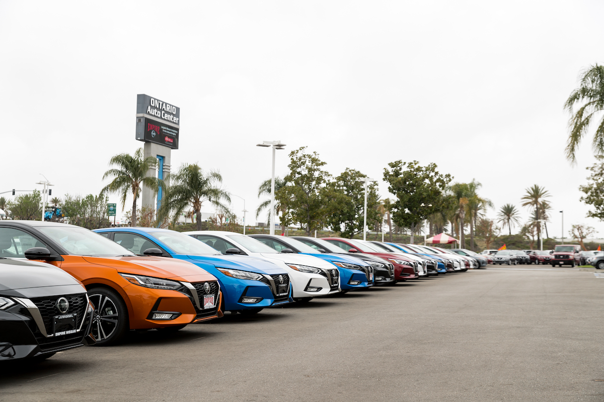 new cars at a dealership